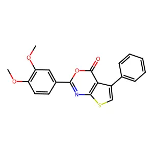 2-(3,4-Dimethoxyphenyl)-5-phenylthiopheno[2,3-d]1,3-oxazin-4-one structure