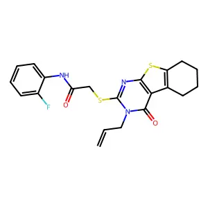 2-[(3-ALLYL-4-OXO-3,4,5,6,7,8-HEXAHYDRO[1]BENZOTHIENO[2,3-D]PYRIMIDIN-2-YL)SULFANYL]-N-(2-FLUOROPHENYL)ACETAMIDE structure