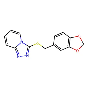 3-(1,3-Benzodioxol-5-ylmethylsulfanyl)-[1,2,4]triazolo[4,3-a]pyridine structure