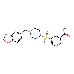 3-((4-(Benzo[d][1,3]dioxol-5-ylmethyl)piperazin-1-yl)sulfonyl)benzoic acid structure