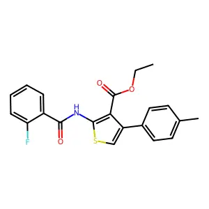 Ethyl 2-[(2-fluorobenzoyl)amino]-4-(4-methylphenyl)thiophene-3-carboxylate structure