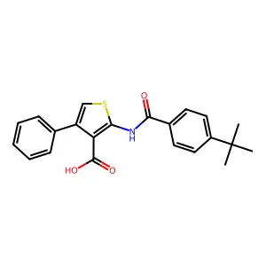 2-(4-Tert-butylbenzamido)-4-phenylthiophene-3-carboxylic acid structure