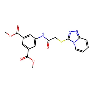 dimethyl 5-{[([1,2,4]triazolo[4,3-a]pyridin-3-ylsulfanyl)acetyl]amino}benzene-1,3-dicarboxylate structure
