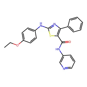 2-((4-ethoxyphenyl)amino)-4-phenyl-N-(pyridin-3-yl)thiazole-5-carboxamide structure