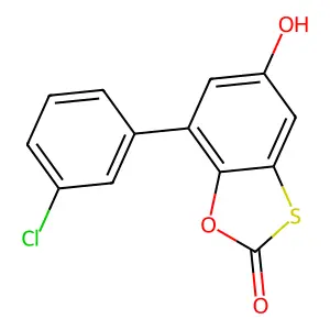 7-(3-chlorophenyl)-5-hydroxy-2H-1,3-benzoxathiol-2-one structure