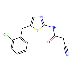 N-{5-[(2-chlorophenyl)methyl]-1,3-thiazol-2-yl}-2-cyanoacetamide structure
