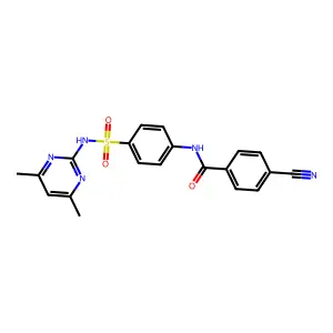 4-cyano-N-(4-(N-(4,6-dimethylpyrimidin-2-yl)sulfamoyl)phenyl)benzamide structure