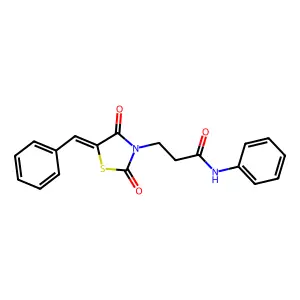 3-(5-benzylidene-2,4-dioxo-1,3-thiazolidin-3-yl)-N-phenylpropanamide structure
