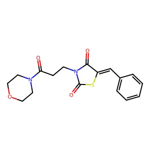 (Z)-5-benzylidene-3-(3-morpholino-3-oxopropyl)thiazolidine-2,4-dione structure