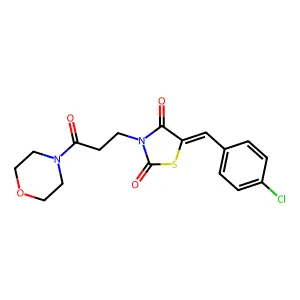 (Z)-5-(4-chlorobenzylidene)-3-(3-morpholino-3-oxopropyl)thiazolidine-2,4-dione structure