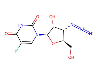 3'-Azido-3'-deoxy-5-fluorouridine structure
