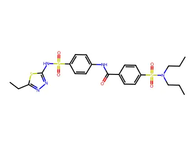 4-(dipropylsulfamoyl)-N-{4-[(5-ethyl-1,3,4-thiadiazol-2-yl)sulfamoyl]phenyl}benzamide structure