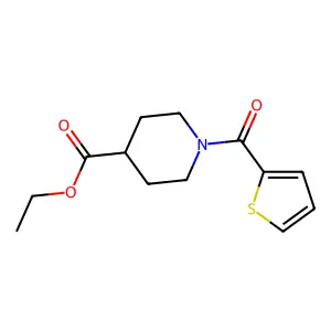 Ethyl 1-(2-thienylcarbonyl)-4-piperidinecarboxylate structure