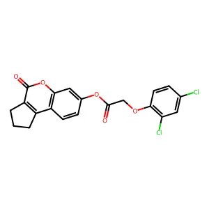 4-Oxo-1,2,3,4-tetrahydrocyclopenta[c]chromen-7-yl (2,4-dichlorophenoxy)acetate structure