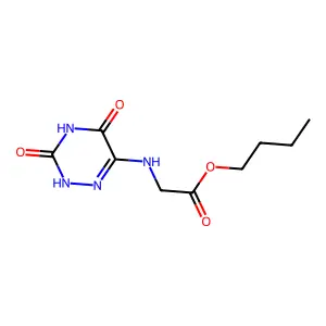 (3,5-Dioxo-2,3,4,5-tetrahydro-[1,2,4]triazin-6-ylamino)-acetic acid butyl ester structure