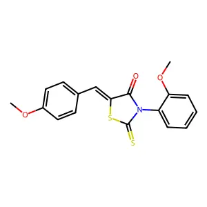 (Z)-5-(4-methoxybenzylidene)-3-(2-methoxyphenyl)-2-thioxothiazolidin-4-one structure