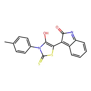 (Z)-5-(2-oxoindolin-3-ylidene)-2-thioxo-3-(p-tolyl)thiazolidin-4-one structure