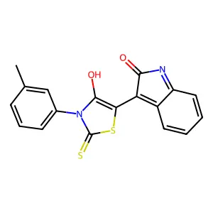 3-(4-Oxo-2-thioxo-3-m-tolyl-thiazolidin-5-ylidene)-1,3-dihydro-indol-2-one structure