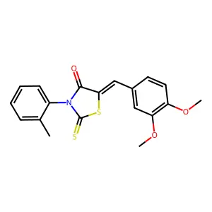 (Z)-5-(3,4-dimethoxybenzylidene)-2-thioxo-3-(o-tolyl)thiazolidin-4-one structure