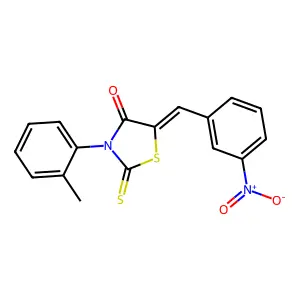(Z)-5-(3-nitrobenzylidene)-2-thioxo-3-(o-tolyl)thiazolidin-4-one structure