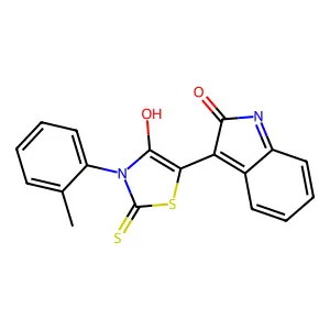 (Z)-5-(2-oxoindolin-3-ylidene)-2-thioxo-3-(o-tolyl)thiazolidin-4-one structure