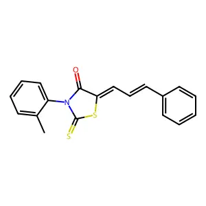 5-Cinnamylidene-3-(2-methylphenyl)-2-sulfanylidene-1,3-thiazolidin-4-one structure