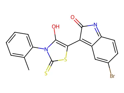 (Z)-5-(5-bromo-2-oxoindolin-3-ylidene)-2-thioxo-3-(o-tolyl)thiazolidin-4-one structure