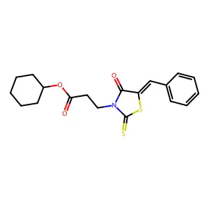 (Z)-cyclohexyl 3-(5-benzylidene-4-oxo-2-thioxothiazolidin-3-yl)propanoate structure