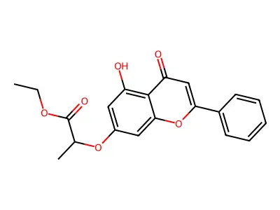 ethyl 2-[(5-hydroxy-4-oxo-2-phenyl-4H-chromen-7-yl)oxy]propanoate structure