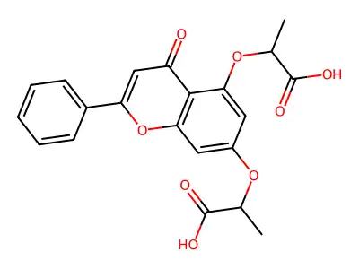 2,2'-[(4-oxo-2-phenyl-4H-chromene-5,7-diyl)bis(oxy)]dipropanoic acid structure