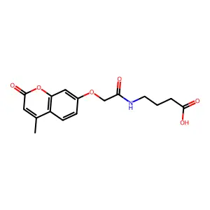 4-({[(4-methyl-2-oxo-2H-chromen-7-yl)oxy]acetyl}amino)butanoic acid structure