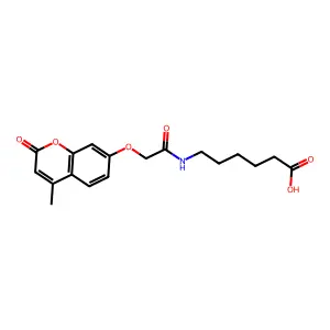 6-[[2-(4-Methyl-2-oxochromen-7-yl)oxyacetyl]amino]hexanoic acid structure
