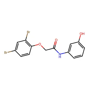 2-(2,4-dibromophenoxy)-N-(3-hydroxyphenyl)acetamide structure