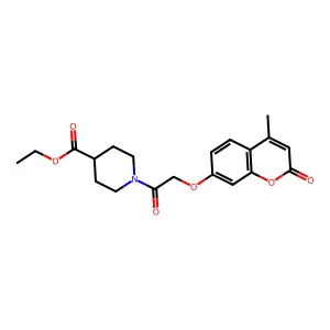 Ethyl 1-[2-(4-methyl-2-oxochromen-7-yl)oxyacetyl]piperidine-4-carboxylate structure