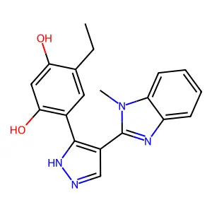 4-Ethyl-6-[4-(1-methyl-1H-benzoimidazol-2-yl)-1H-pyrazol-3-yl]-benzene-1,3-diol structure