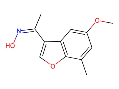 1-(Hydroxyimino)-1-(5-methoxy-7-methylbenzo[b]furan-3-yl)ethane structure
