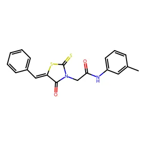 (Z)-2-(5-benzylidene-4-oxo-2-thioxothiazolidin-3-yl)-N-(m-tolyl)acetamide structure