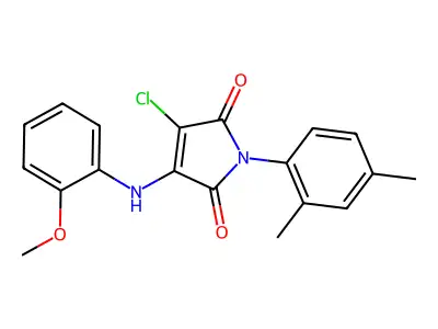 3-chloro-1-(2,4-dimethylphenyl)-4-(2-methoxyanilino)-1H-pyrrole-2,5-dione structure