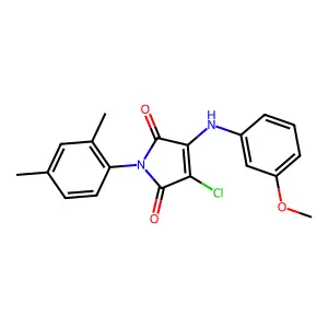 3-chloro-1-(2,4-dimethylphenyl)-4-((3-methoxyphenyl)amino)-1H-pyrrole-2,5-dione structure