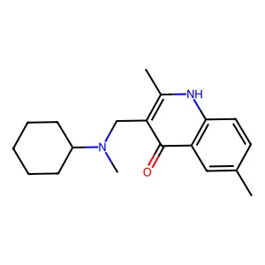 3-{[Cyclohexyl(methyl)amino]methyl}-2,6-dimethyl-4-quinolinol structure
