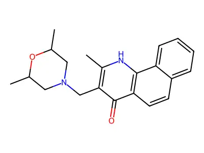3-[(2,6-Dimethyl-4-morpholinyl)methyl]-2-methylbenzo[h]quinolin-4-ol structure