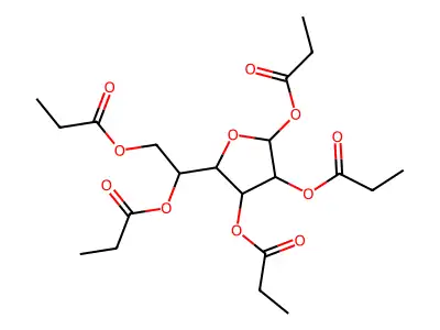 [2-Propanoyloxy-2-[3,4,5-tri(propanoyloxy)oxolan-2-yl]ethyl] propanoate structure