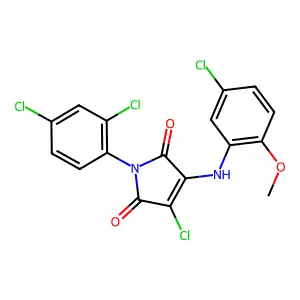 3-Chloro-4-(5-chloro-2-methoxyanilino)-1-(2,4-dichlorophenyl)pyrrole-2,5-dione structure