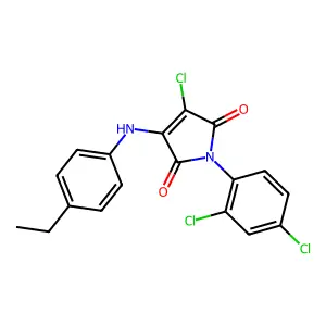 3-Chloro-1-(2,4-dichlorophenyl)-4-(4-ethylanilino)pyrrole-2,5-dione structure