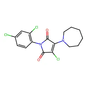 3-(1-azepanyl)-4-chloro-1-(2,4-dichlorophenyl)-1H-pyrrole-2,5-dione structure