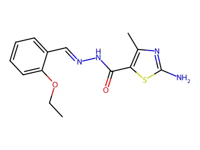 2-amino-N'-(2-ethoxybenzylidene)-4-methyl-1,3-thiazole-5-carbohydrazide structure