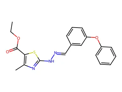 Ethyl 4-methyl-2-[2-(3-phenoxybenzylidene)hydrazino]-1,3-thiazole-5-carboxylate structure