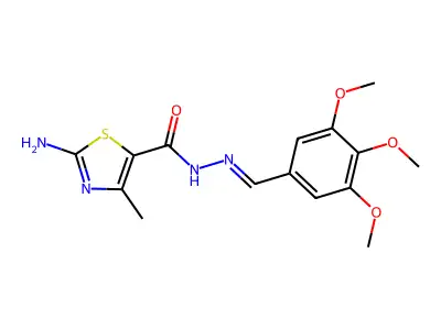 2-amino-4-methyl-N'-(3,4,5-trimethoxybenzylidene)-1,3-thiazole-5-carbohydrazide structure