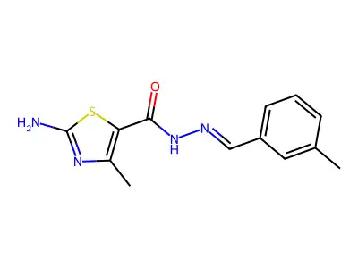 2-amino-4-methyl-N'-(3-methylbenzylidene)-1,3-thiazole-5-carbohydrazide structure