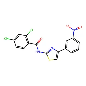 2,4-dichloro-N-[4-(3-nitrophenyl)-1,3-thiazol-2-yl]benzamide structure